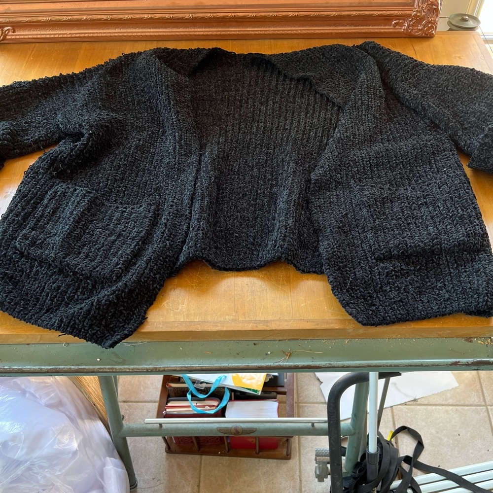 Unknown Label Black Plush Cardigan